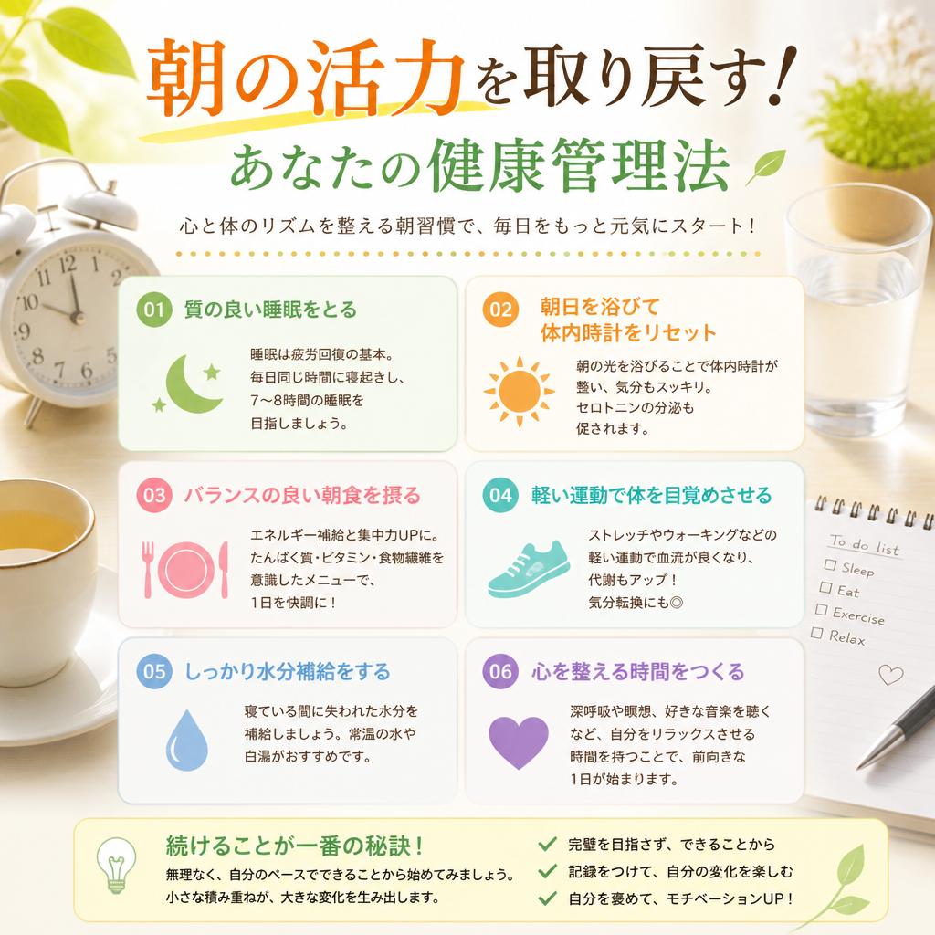 朝の活力を取り戻す！あなたの健康管理法