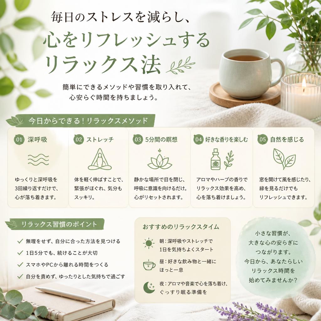 4. リラックス法でストレスを軽減